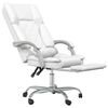 vidaXL Fauteuil de massage inclinable de bureau Blanc Similicuir