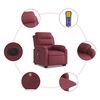 vidaXL Fauteuil inclinable de massage électrique Rouge bordeaux Tissu