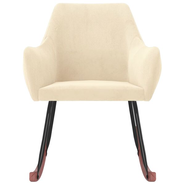 vidaXL Chaise &agrave; bascule Cr&egrave;me Velours