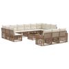 vidaXL Ensemble de canap&eacute; de jardin 14 pc Beige et blanc cr&egrave;me