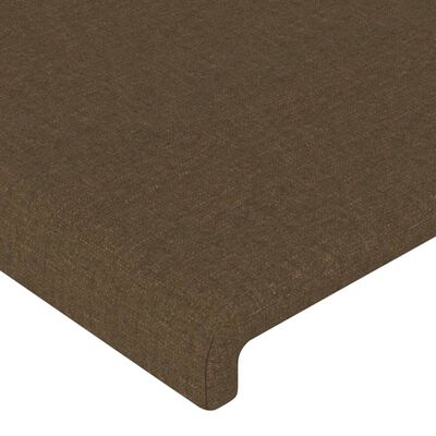 vidaXL Tête de lit à LED Marron foncé 203x16x78/88 cm Tissu