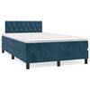 vidaXL Sommier &agrave; lattes de lit et matelas Bleu fonc&eacute; 120x200cm Velours