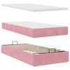 vidaXL Cadre de lit ottoman avec matelas rose 80x200 cm velours