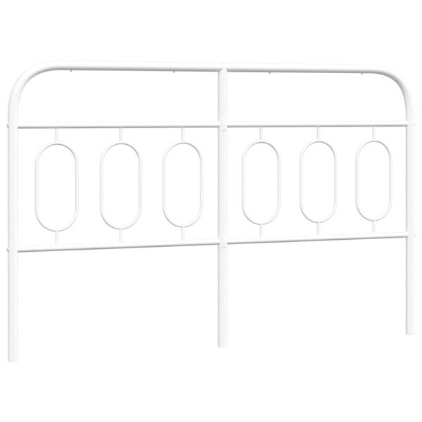 vidaXL T&ecirc;te de lit m&eacute;tal blanc 150 cm