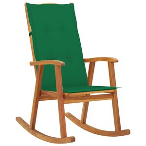 vidaXL Chaise &agrave; bascule avec coussins Bois d'acacia massif