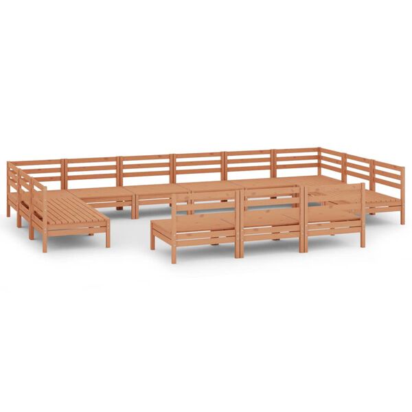 vidaXL Salon de jardin 13 pcs Marron miel Bois de pin massif