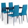 vidaXL Ensemble de salle &agrave; manger 5 pcs Bleu