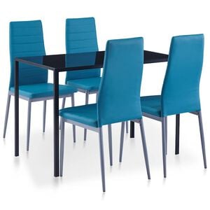 vidaXL Ensemble de salle &agrave; manger 5 pcs Bleu