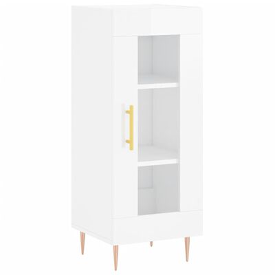 vidaXL Buffet Blanc brillant 34,5x34x90 cm Bois d'ingénierie