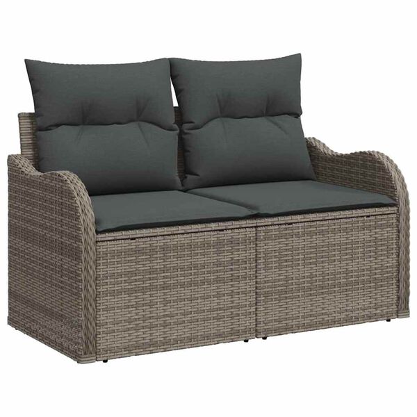 vidaXL Ensemble de canap&eacute; de jardin avec coussin 6 pcs Gris
