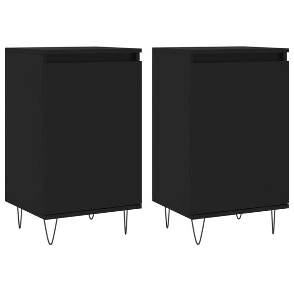 vidaXL Buffets 2 pcs noir 40x35x70 cm bois d&rsquo;ing&eacute;nierie