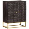 vidaXL Buffet Noir 60x35x75 cm Bois de manguier massif