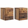 vidaXL Cabinet de chevet mural 2 pcs Bois ancien 34,5 x 33 x 40 cm