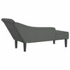vidaXL Chaise longue avec coussins gris fonc&eacute; tissu
