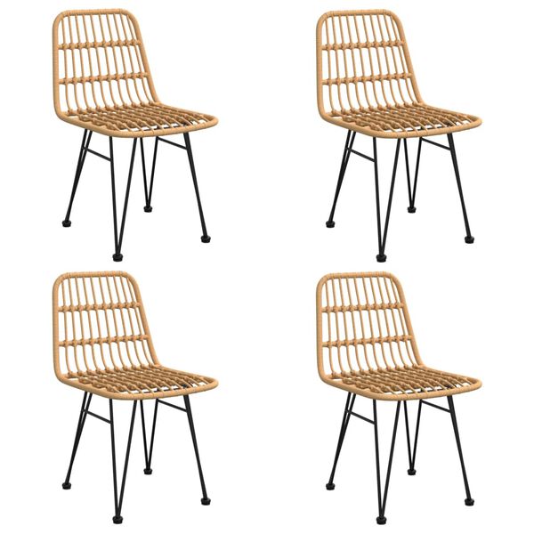 vidaXL Ensemble à manger de jardin 5pcs Résine tressée