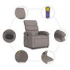 vidaXL Fauteuil de massage inclinable &eacute;lectrique Taupe Tissu