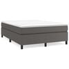 vidaXL Sommier &agrave; lattes de lit avec matelas Gris 140x200 cm Similicuir