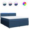 vidaXL Sommier &agrave; lattes de lit avec matelas Bleu 180x200 cm Tissu