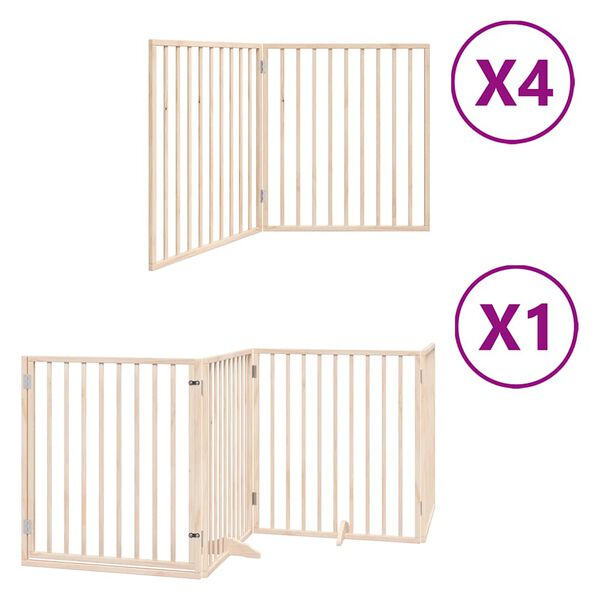 vidaXL Barri&egrave;re pour chien porte pliable 12 panneaux bois de peuplier