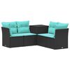 vidaXL Ensemble de Canap&eacute;s 5 pc Noir et Bleu