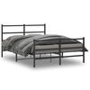 vidaXL Cadre de lit m&eacute;tal sans matelas avec pied de lit noir 140x190cm