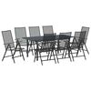vidaXL Ensemble de salle &agrave; manger pour jardin 9 pc Anthracite