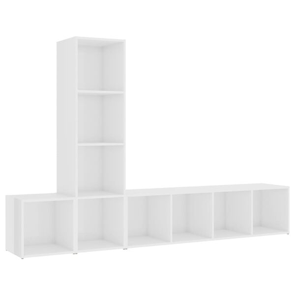 vidaXL Ensemble de meubles TV 3 pcs Blanc brillant Bois d'ingénierie