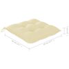 vidaXL Chaises de jardin lot de 2 et coussins blanc cr&egrave;me Teck massif