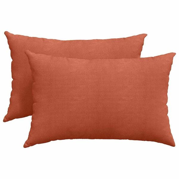 vidaXL Coussins de canap&eacute; 2 pcs Rouge orange 60 x 40 cm