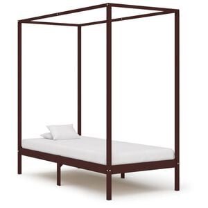 vidaXL Cadre de lit &agrave; baldaquin sans matelas bois massif 100x200 cm