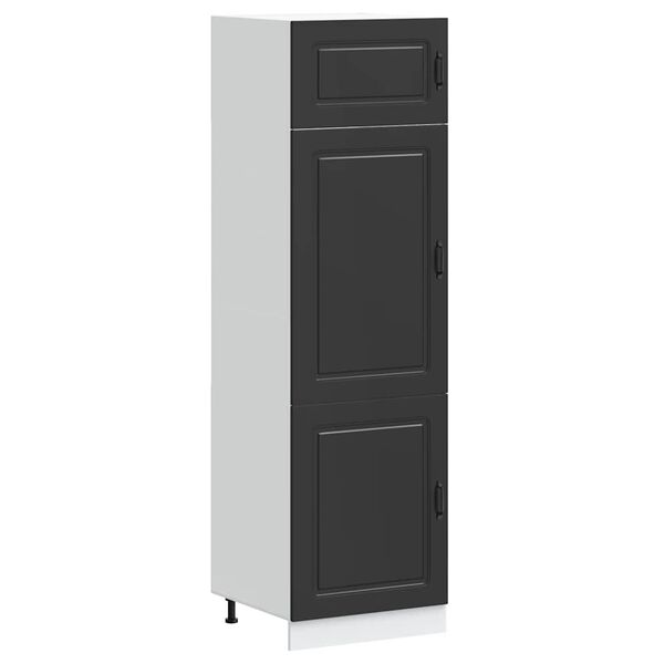 vidaXL Armoire de cuisine Kalmar noir bois d'ing&eacute;nierie