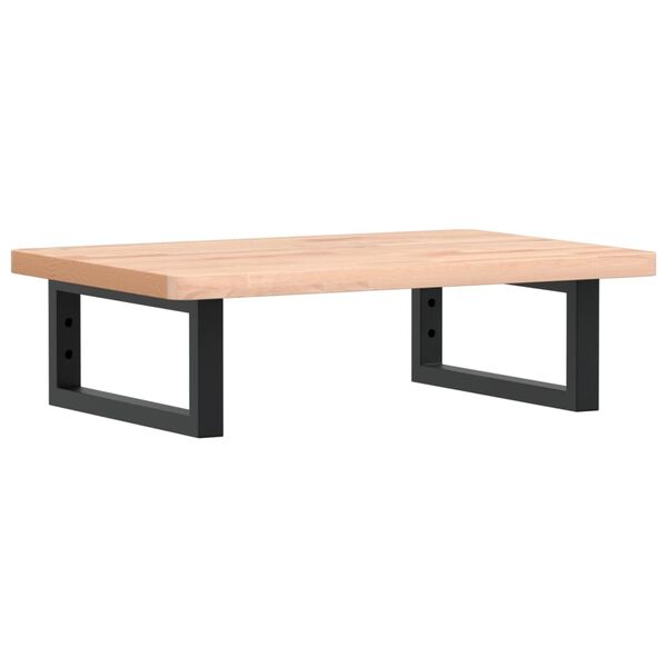 vidaXL Étagère de vasque murale acier et bois massif de hêtre