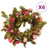 vidaXL Guirlandes de fleurs 6 pcs rose 215 cm