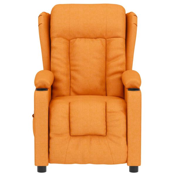 vidaXL Fauteuil de massage Jaune fonc&eacute; Tissu