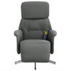 vidaXL Fauteuil inclinable de massage et repose-pieds gris foncé tissu