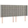 vidaXL T&ecirc;te de lit avec oreilles Gris clair 163x16x118/128 cm Velours