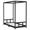 vidaXL Cadre de lit pour enfants noir 90x190 cm bois de pin massif