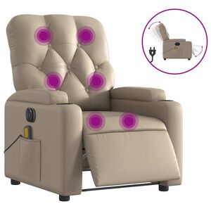 vidaXL Fauteuil de massage inclinable &eacute;lectrique cappuccino similicuir