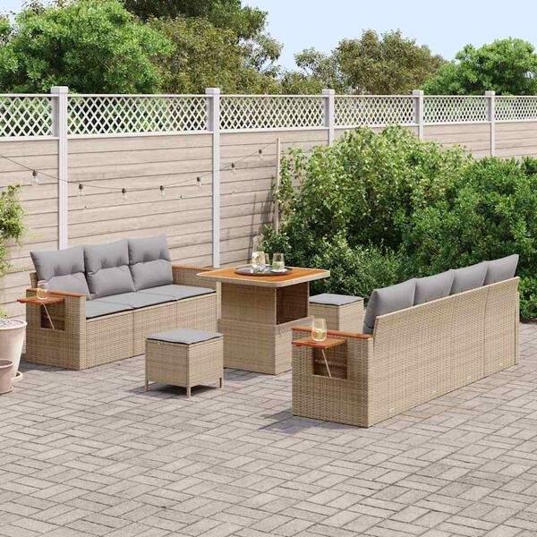 vidaXL Ensemble de canap&eacute; de jardin 13 pcs Beige et Gris clair
