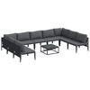 vidaXL Ensemble de canap&eacute; de jardin 10 pc Noir Acier