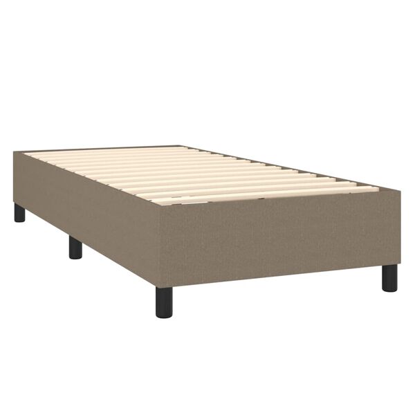 vidaXL Sommier &agrave; lattes de lit avec matelas Taupe 100x200 cm Tissu