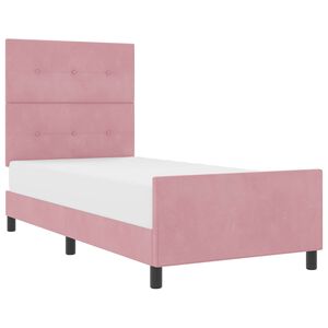 vidaXL Lit &agrave; ressorts avec t&ecirc;te de lit Rose 80 x 200 cm Velours
