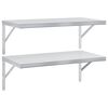 vidaXL &Eacute;tag&egrave;res murales 2 pcs 75x40 cm argent&eacute; acier inoxydable