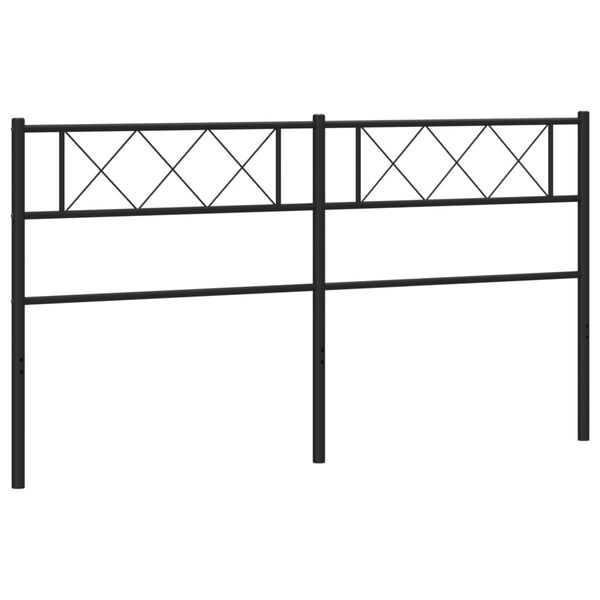 vidaXL T&ecirc;te de lit de remplacement m&eacute;tal noir 200 cm