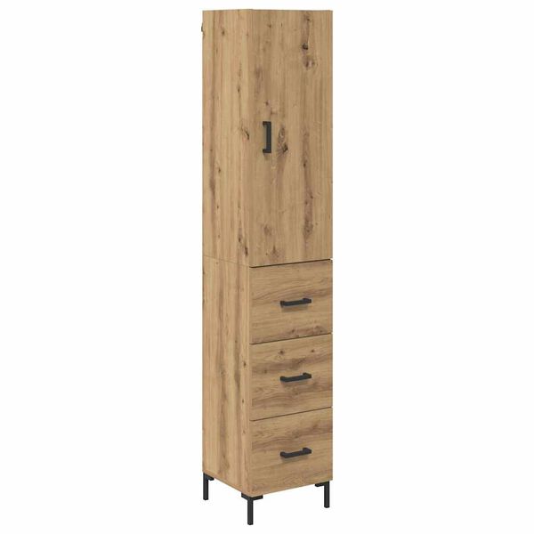 vidaXL Haut Armoire avec tiroir Ch&ecirc;ne artisanal 69,5 x 34 x 180 cm