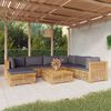 vidaXL Salon de jardin 8 pcs avec coussins Bois de teck solide