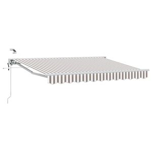 vidaXL Auvent r&eacute;tractable &eacute;lectrique Gris clair et blanc 4 &times; 3 m