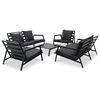 vidaXL Salon de jardin 5 pcs avec coussins Aluminium Gris fonc&eacute;