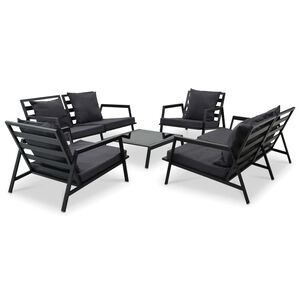 vidaXL Salon de jardin 5 pcs avec coussins Aluminium Gris fonc&eacute;