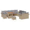 vidaXL Ensemble de canap&eacute; de jardin 13 pcs Beige polyrotin